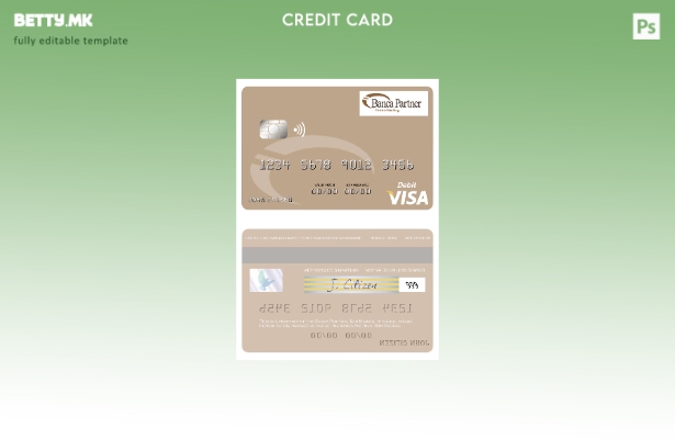 Модерен стил Шаблон за виза за дебитна картичка San Marino Banca Partner